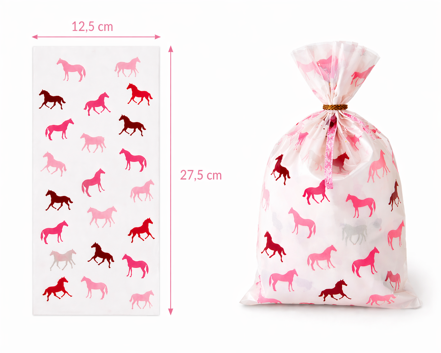 Geschenkbeutel mit Pferde-Motiv Rosa