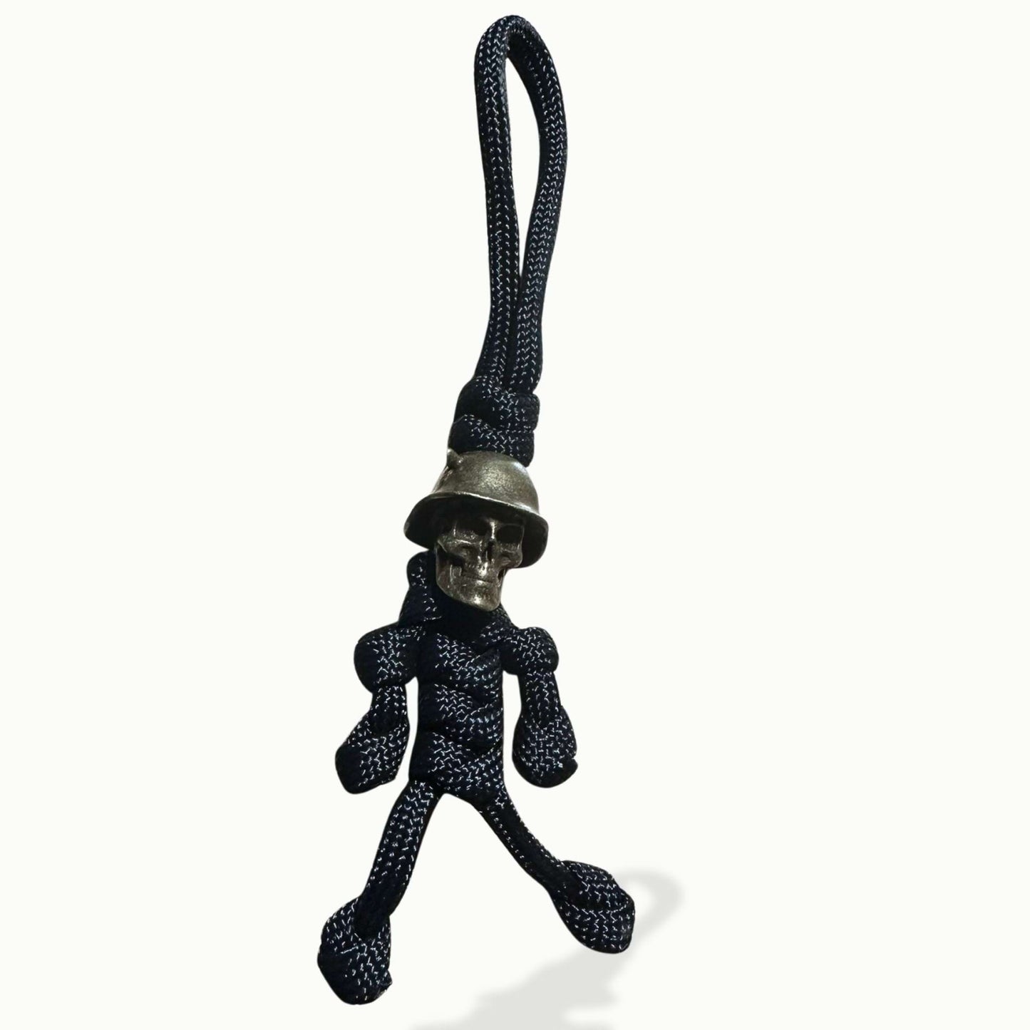 Totenkopf-Soldat Seilfigur – Rocker Anhänger in Schwarz