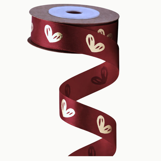 Satinband mit Goldherzen
