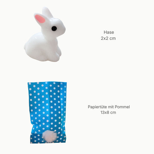 Mini Häschen Figuren Set (5) – Weiß glänzend