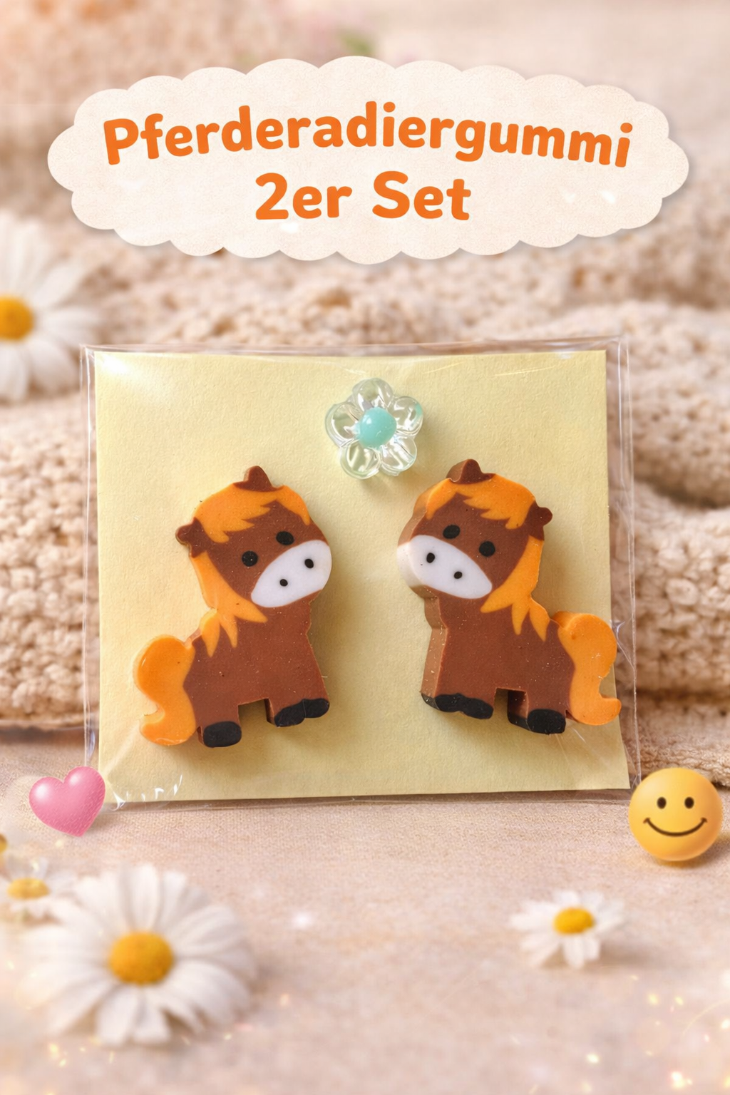 Pferderadiergummi 2er Set