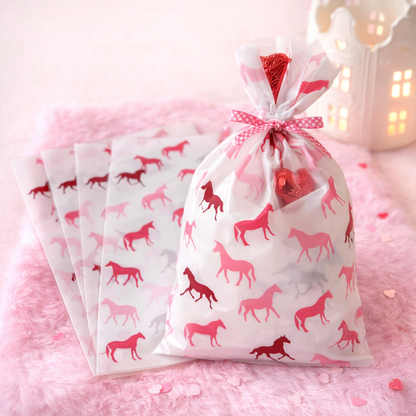 Geschenkbeutel mit Pferde-Motiv Rosa