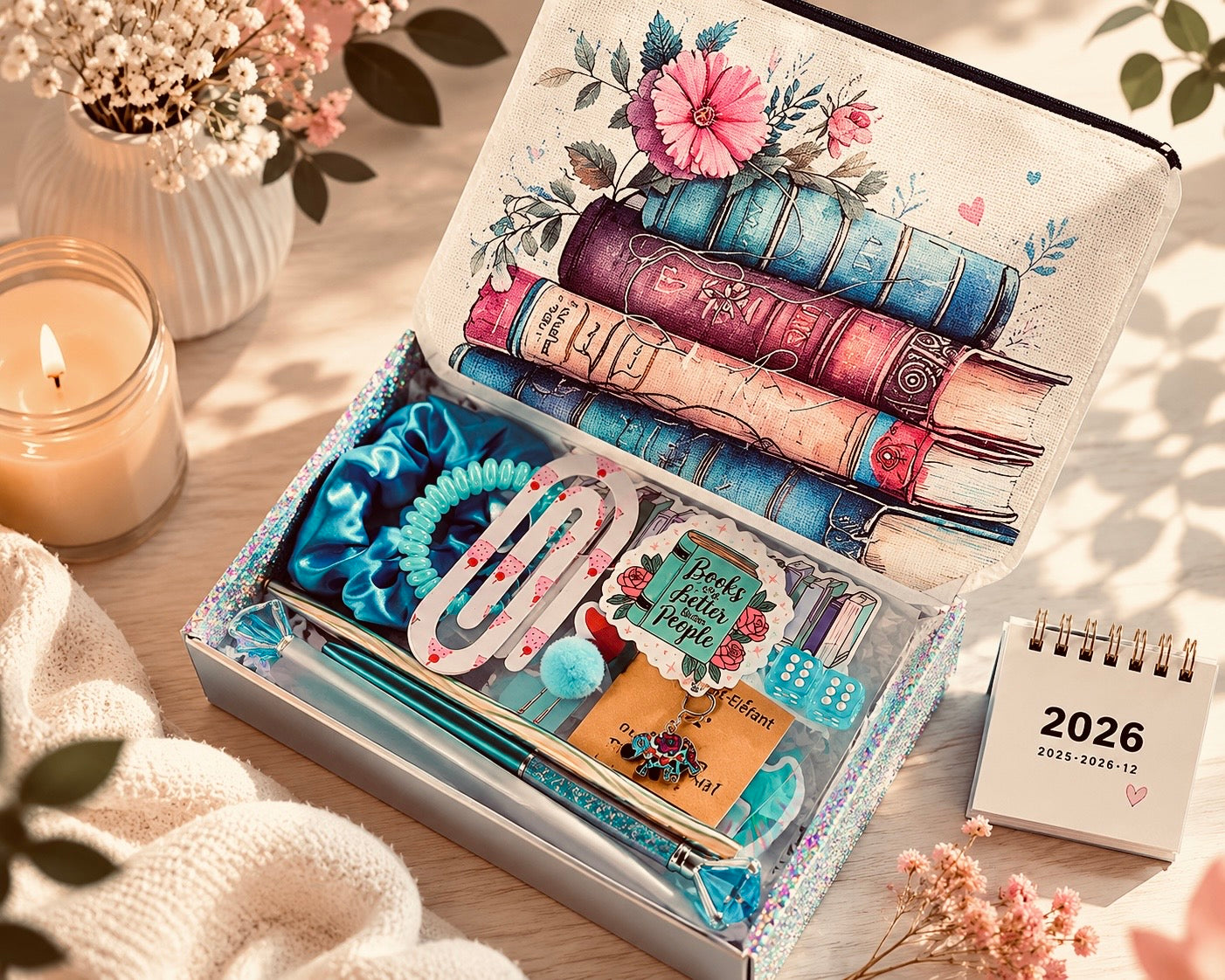 Bücherliebe Allzwecktäschchen aus Baumwolle – mit oder ohne Mystery Box