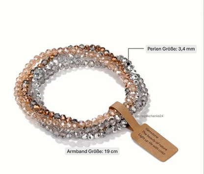 Glitzer-Kristallarmband – elastisch & mehrlagig ✨