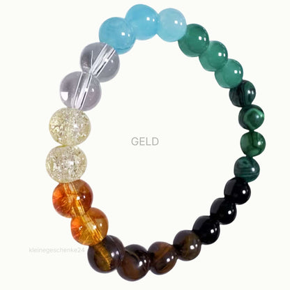 Mehrfarbiges Perlenarmband in Steinoptik