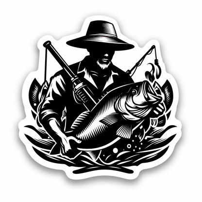 Fishing Sticker Mystery Set – 10 hochwertige Angel-Sticker (glänzend, ca. 4–5 cm)