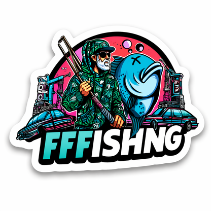 Fishing Sticker Mystery Set – 10 hochwertige Angel-Sticker (glänzend, ca. 4–5 cm)