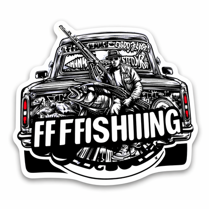 Fishing Sticker Mystery Set – 10 hochwertige Angel-Sticker (glänzend, ca. 4–5 cm)