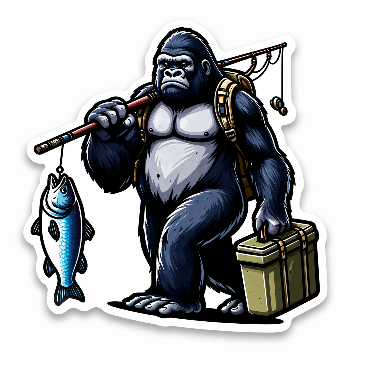 Fishing Sticker Mystery Set – 10 hochwertige Angel-Sticker (glänzend, ca. 4–5 cm)
