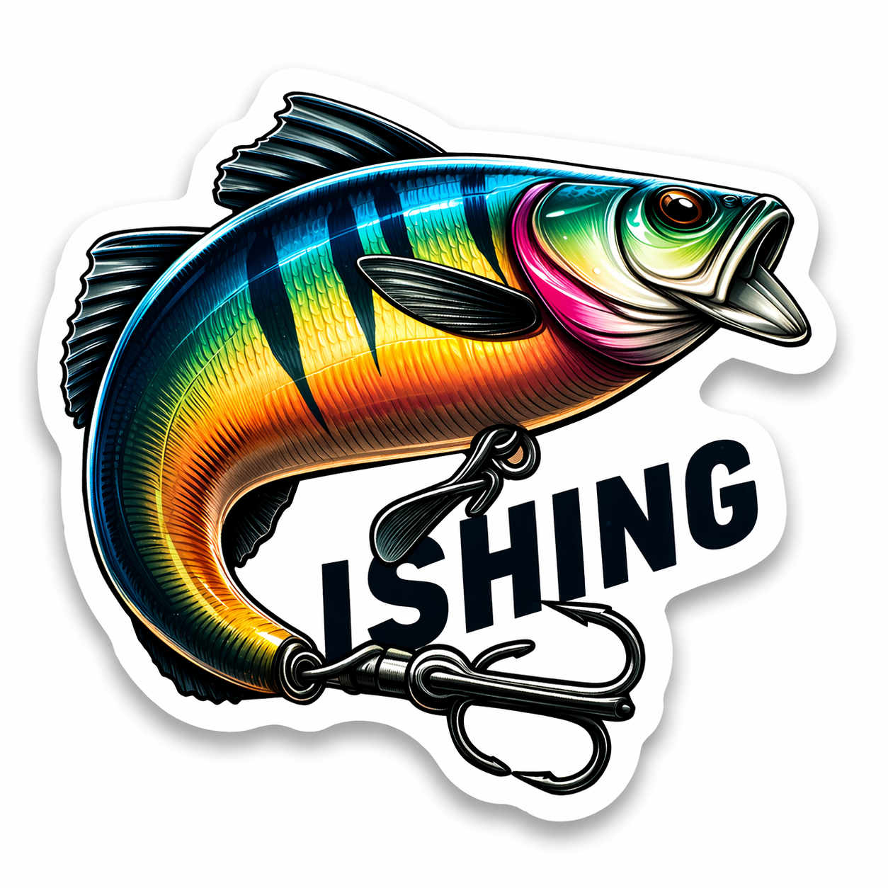 Fishing Sticker Mystery Set – 10 hochwertige Angel-Sticker (glänzend, ca. 4–5 cm)