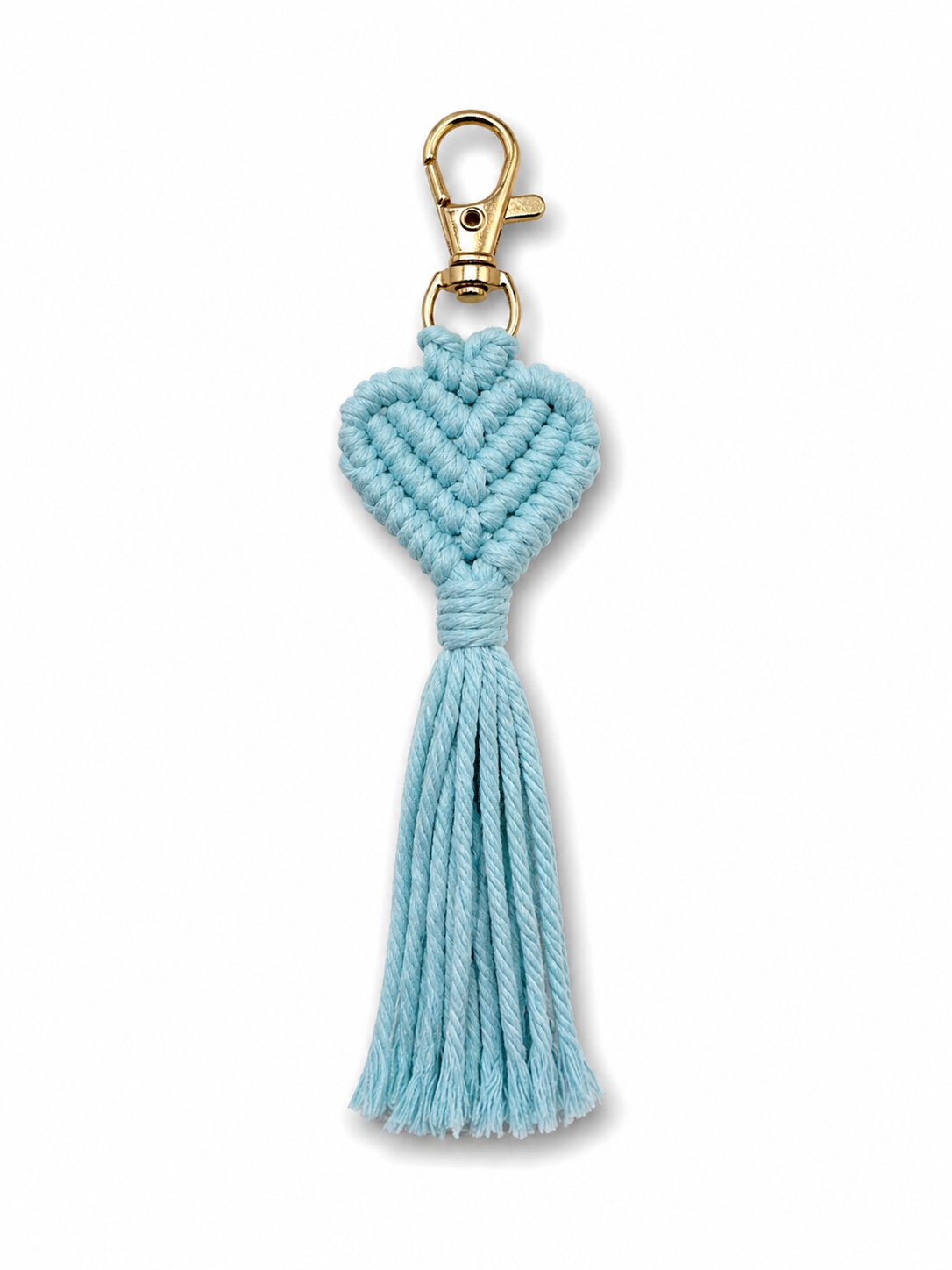 Makramee Herz Schlüsselanhänger – Boho Tassel mit Quaste, 17–18 cm (verschiedene Farben)