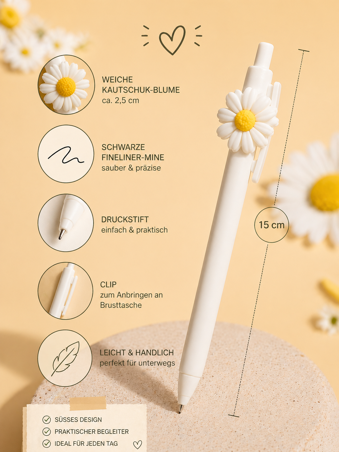 Sommerstift süßes Blumen Design - Fineliner