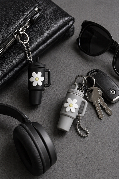 Mini Becher Anhänger „Daisy Cup“ – süßer Keychain 5cm
