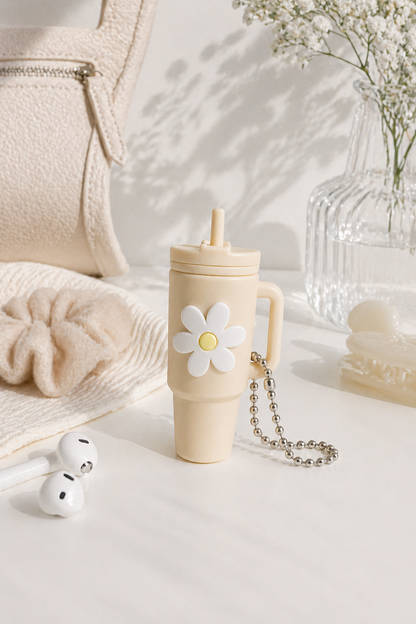 Mini Becher Anhänger „Daisy Cup“ – süßer Keychain 5cm