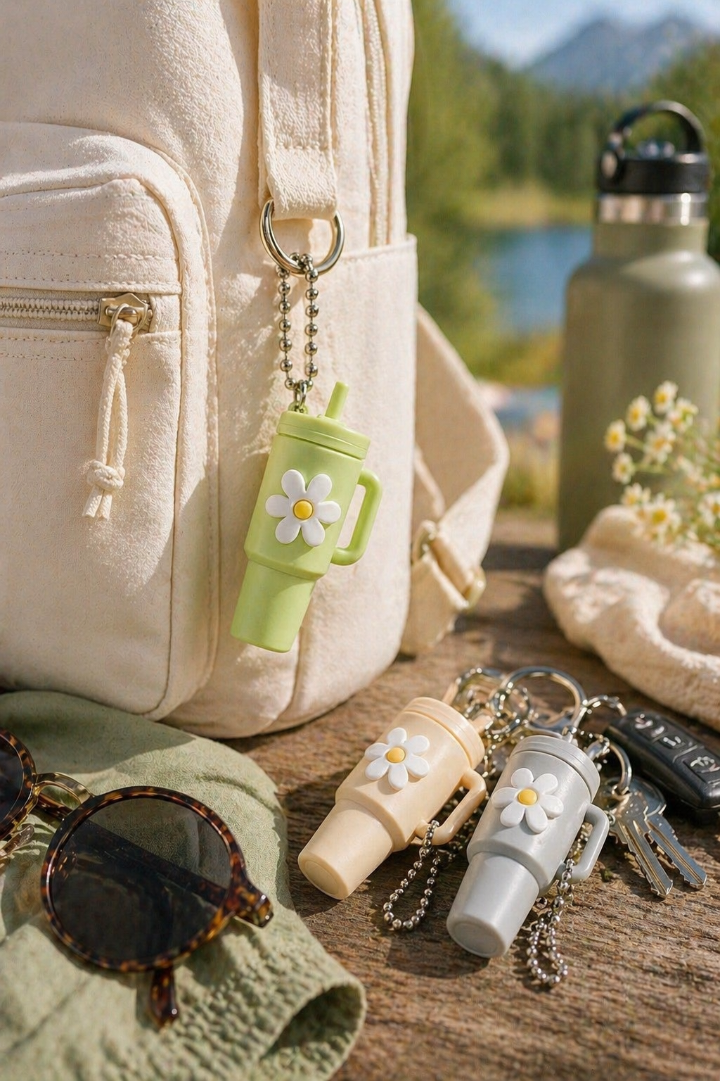 Mini Becher Anhänger „Daisy Cup“ – süßer Keychain 5cm