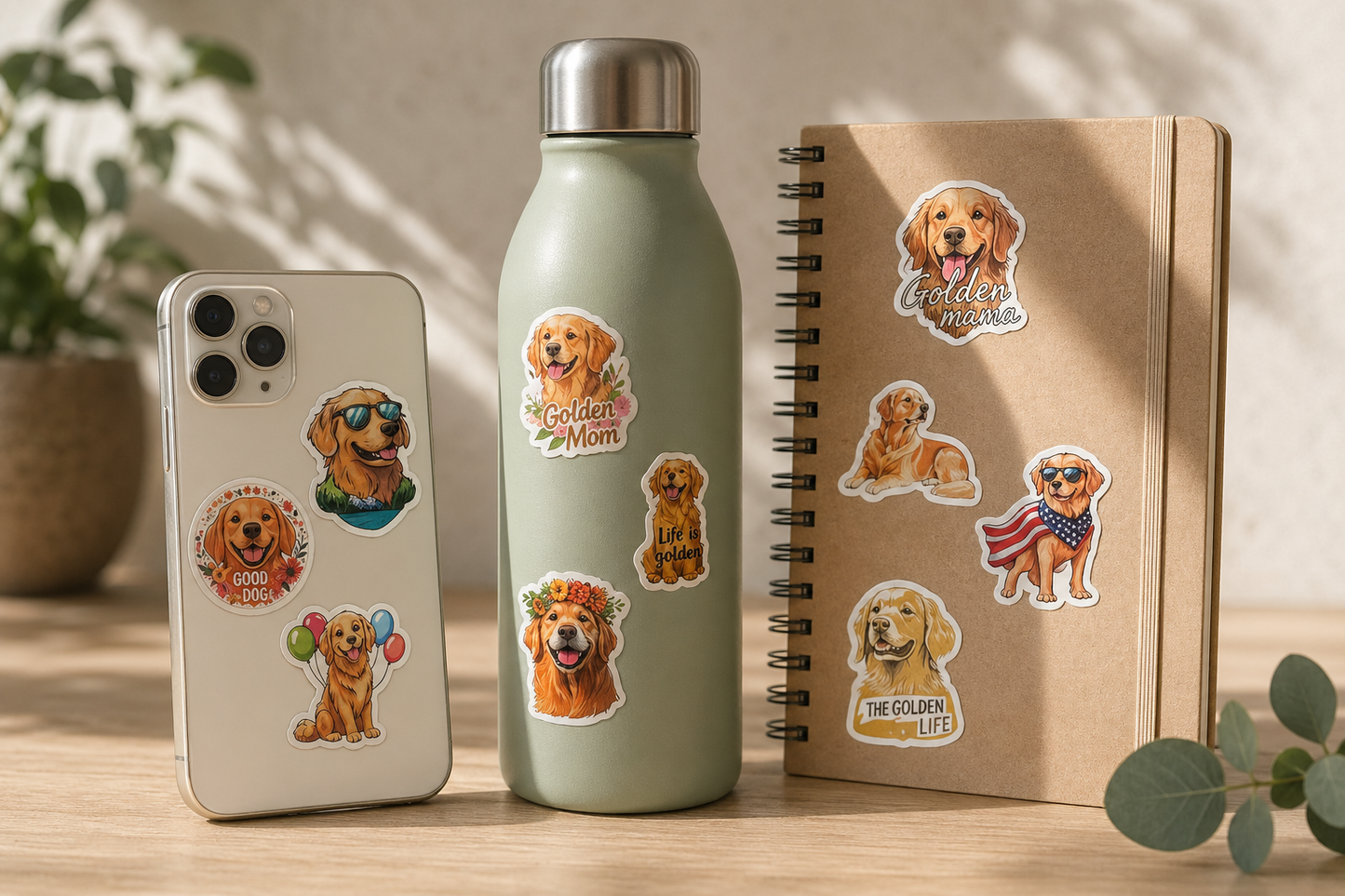 Golden Retriever Sticker Set – 10 liebevolle Motive