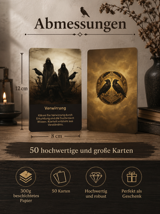 Krähen Weisheitskarten Set – 50 spirituelle Orakelkarten