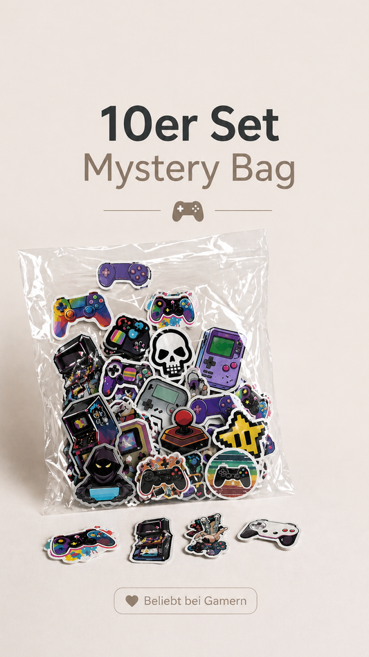 Gaming Sticker Mystery Pack – 10er Set | Retro & Kawaii Controller Aufkleber