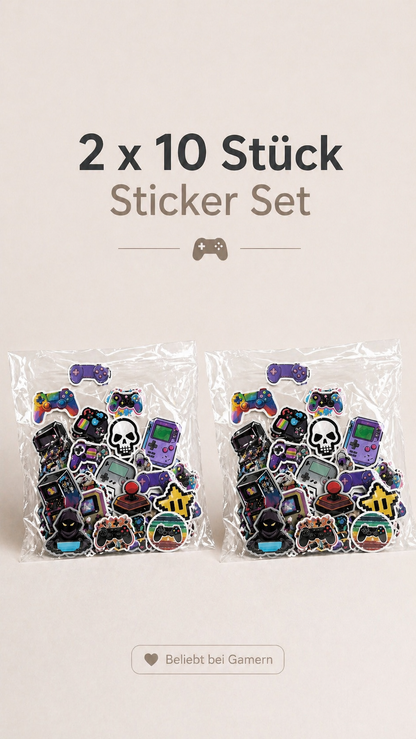 Gaming Sticker Mystery Pack – 10er Set | Retro & Kawaii Controller Aufkleber
