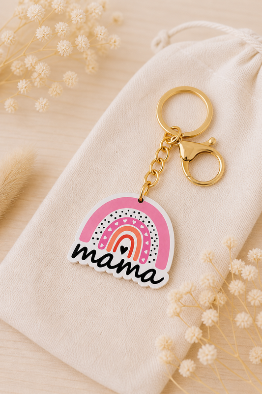 Mama Schlüsselanhänger – Blumen oder Regenbogen Anhänger Geschenkidee