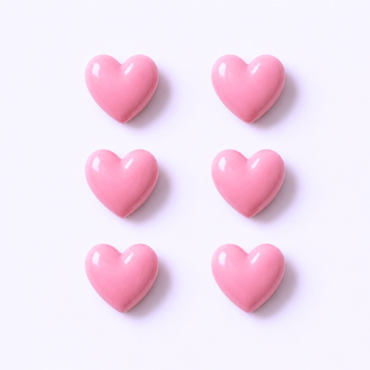 Herz Minimagnete im Schoko-Style – 6 Stück – rosa oder braun – 1,8 cm