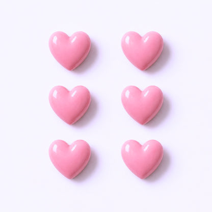 Herz Minimagnete im Schoko-Style – 6 Stück – rosa oder braun – 1,8 cm