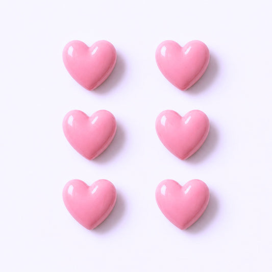 Herz Minimagnete im Schoko-Style – 6 Stück – rosa oder braun – 1,8 cm