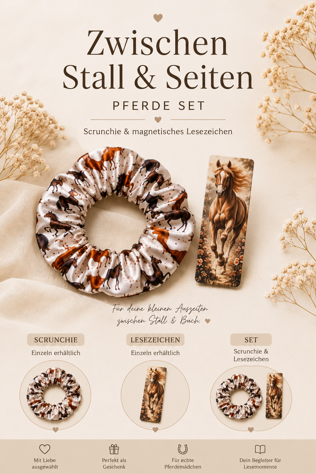 Zwischen Stall & Seiten – Pferde Set