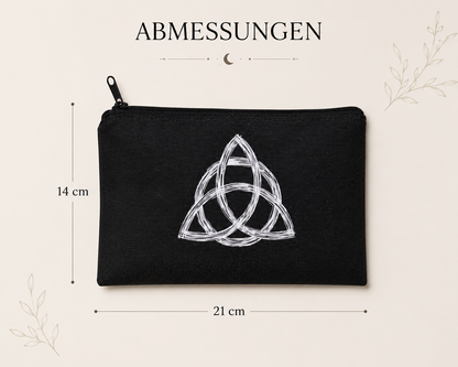 Mystisches Allzwecktäschchen mit Triquetra Symbol – Witchy Kosmetiktasche 21x14 cm