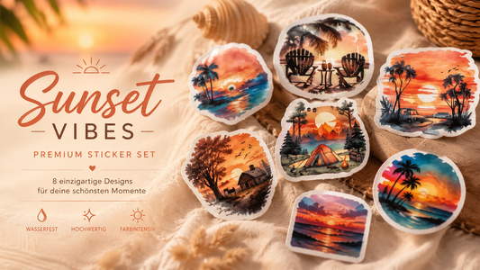 Sunset Sticker Set – 8 Stück traumhafte Sunset-Motive