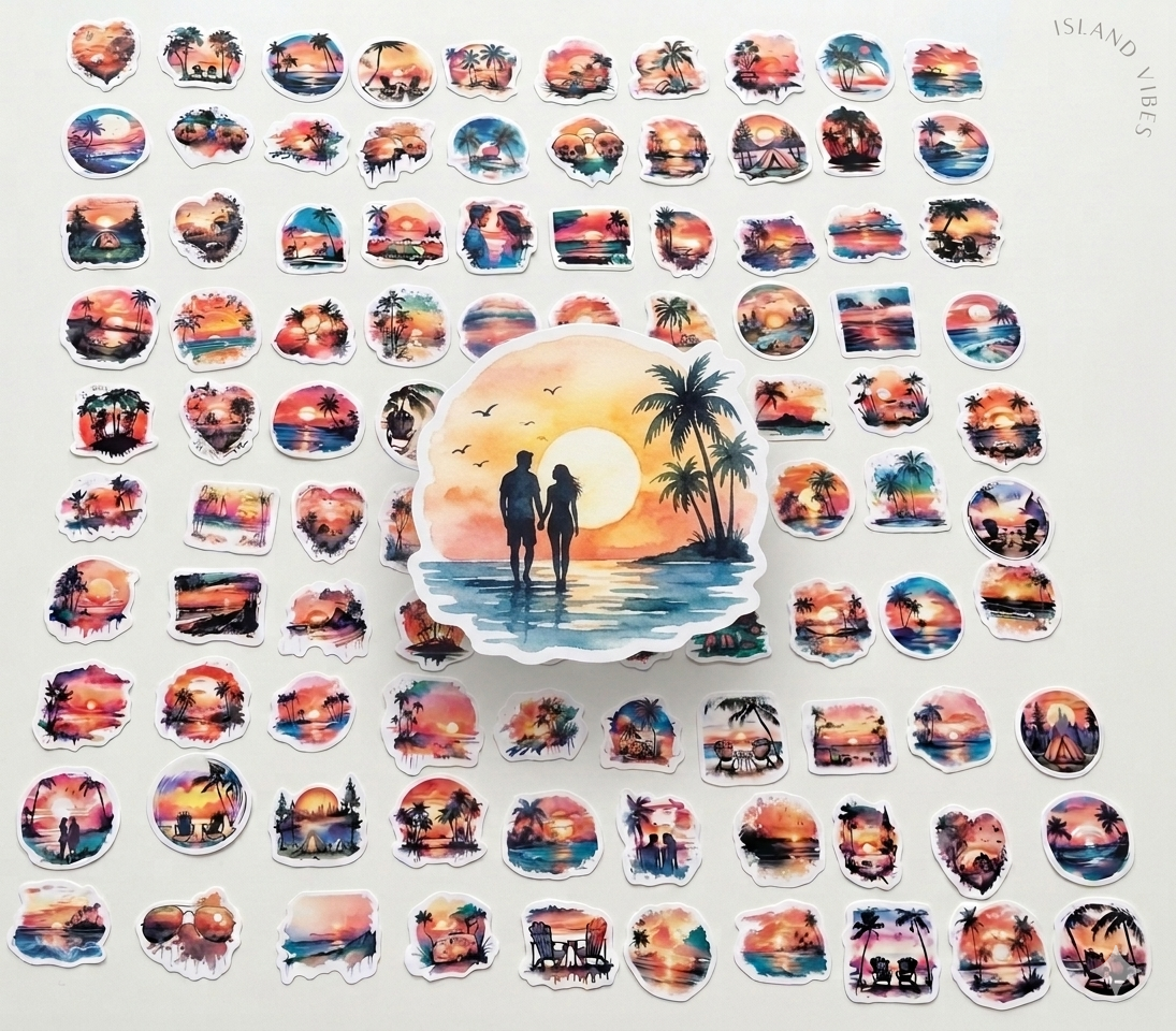 Sunset Sticker Set – 8 Stück traumhafte Sunset-Motive