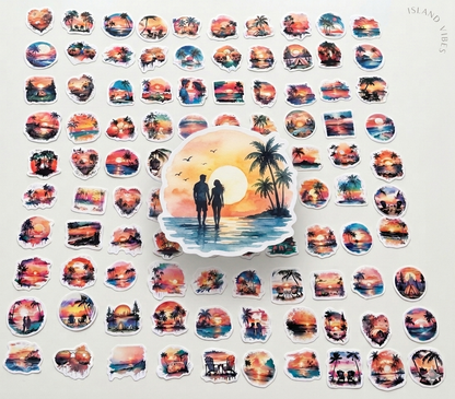 Sunset Sticker Set – 8 Stück traumhafte Sunset-Motive