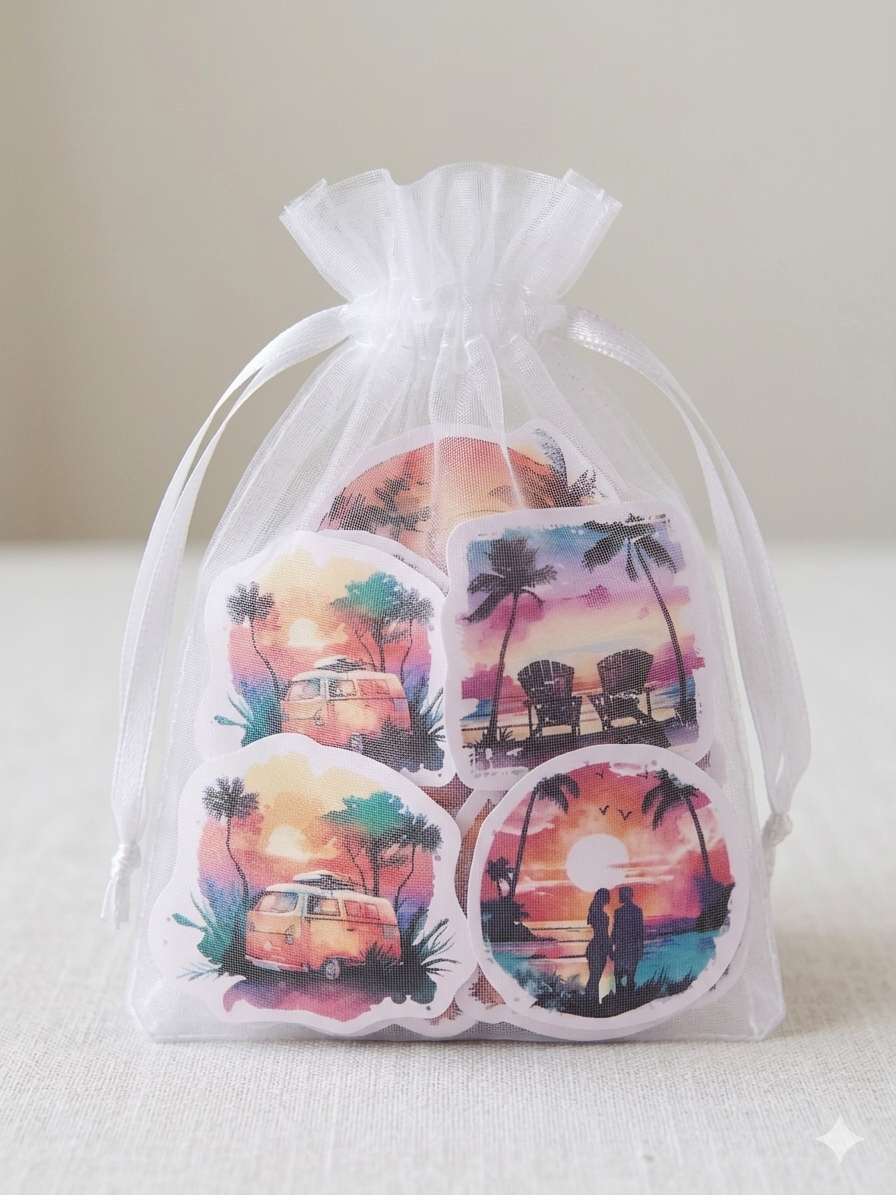 Sunset Sticker Set – 8 Stück traumhafte Sunset-Motive