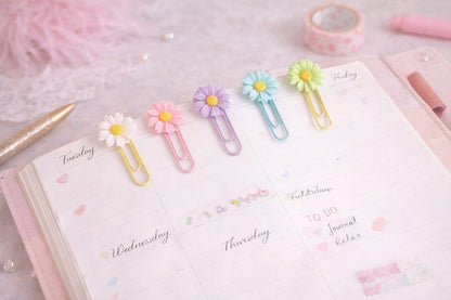 Blumen Büroklammern 5er Set – Frühling
