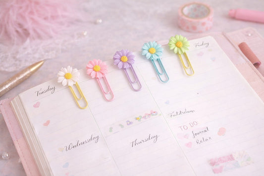 Blumen Büroklammern 5er Set – Frühling