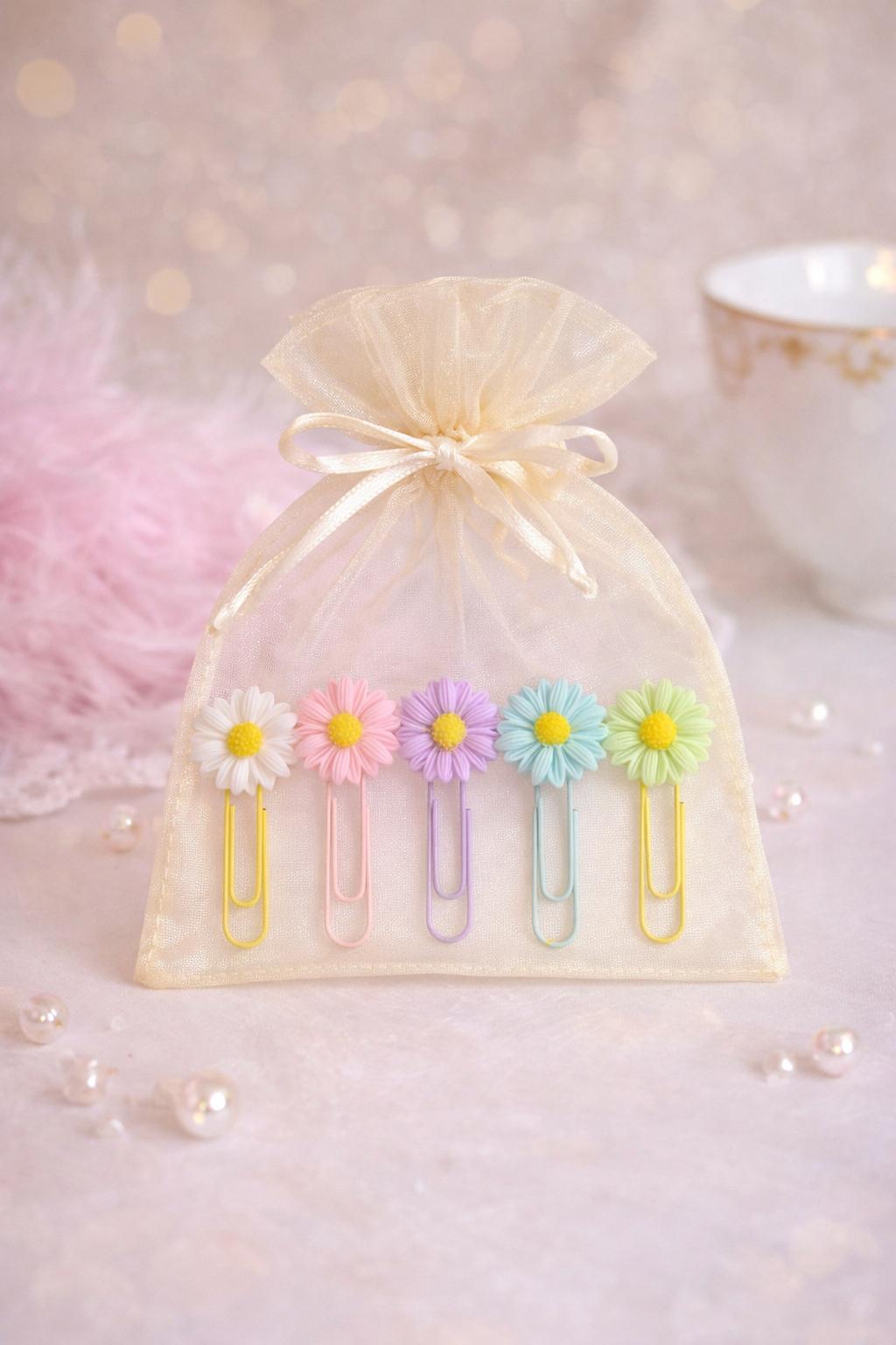 Blumen Büroklammern 5er Set – Frühling