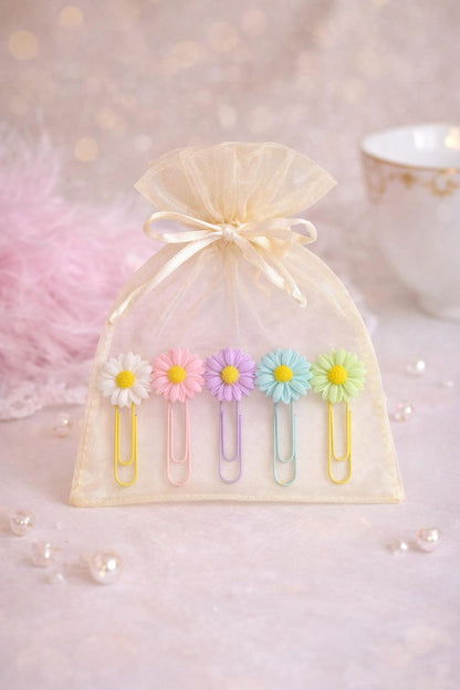 Blumen Büroklammern 5er Set – Frühling