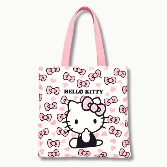 Kawaii Katzen Shopper Tasche mit rosa Schleifen