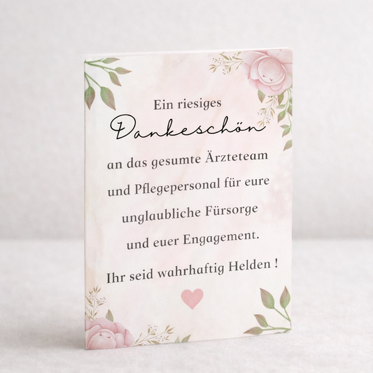 Dankeskarte für Ärzte & Pflegepersonal – Ein riesiges Dankeschön