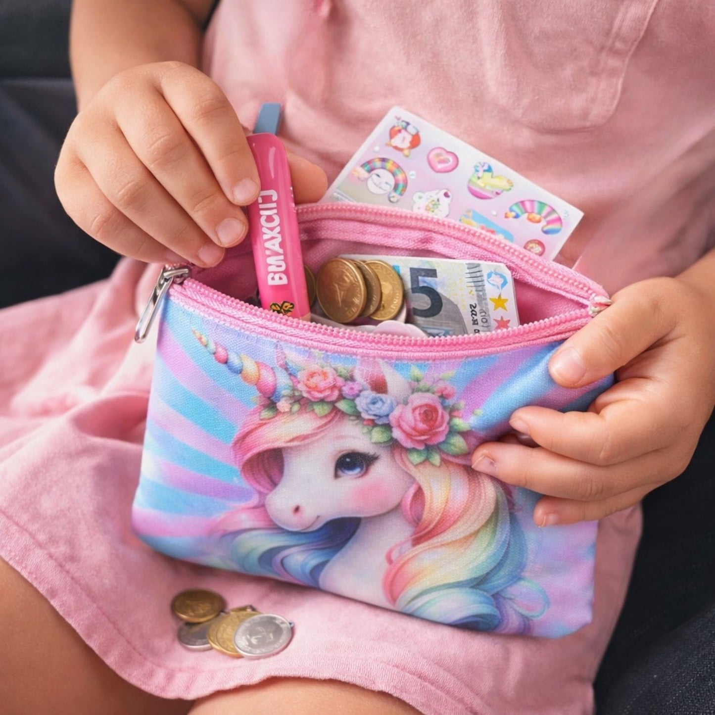 Einhorn Täschchen mit Reißverschluss