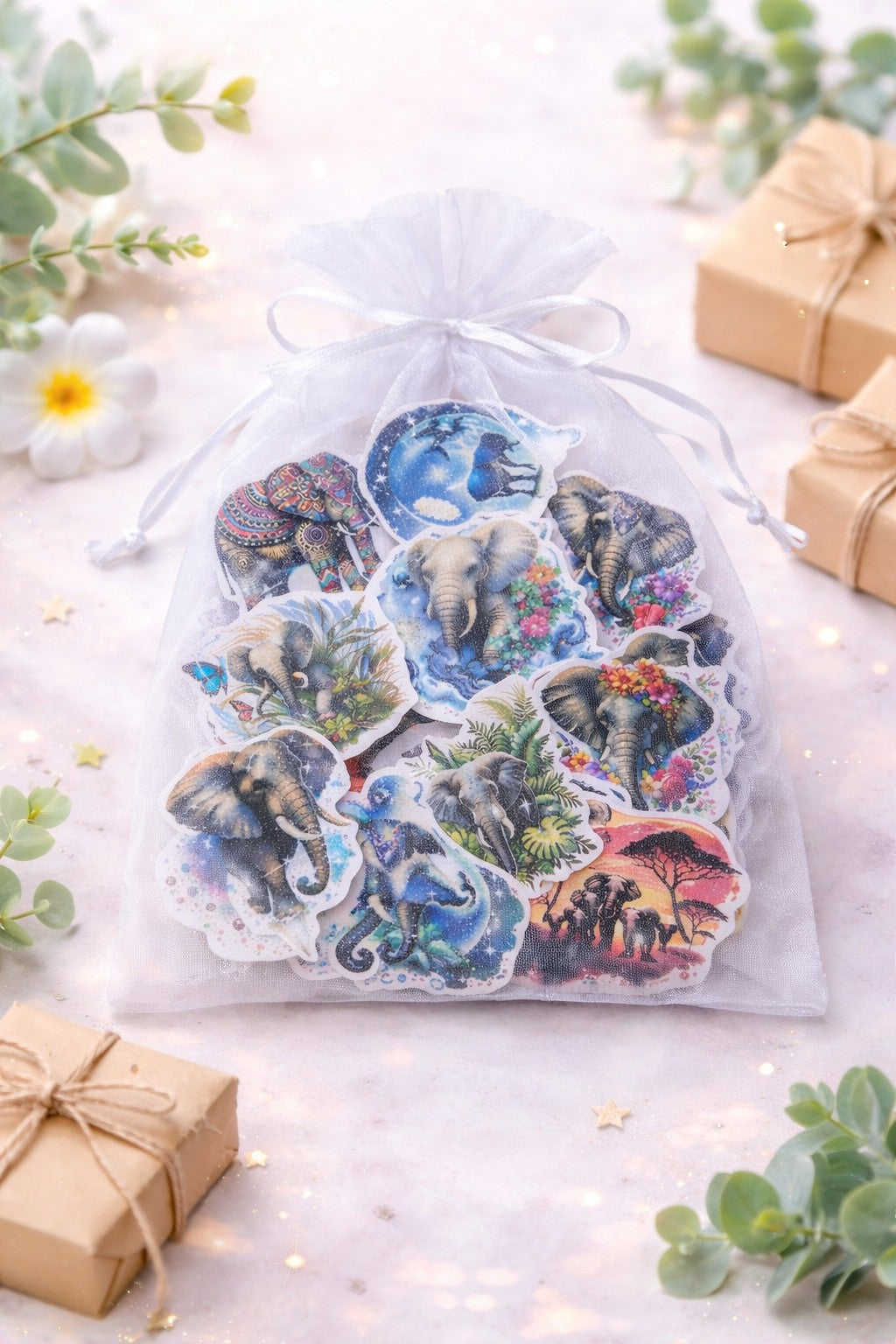 🐘 Elefanten Sticker Set – 12 einzigartige Designs