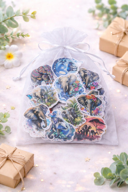 🐘 Elefanten Sticker Set – 12 einzigartige Designs