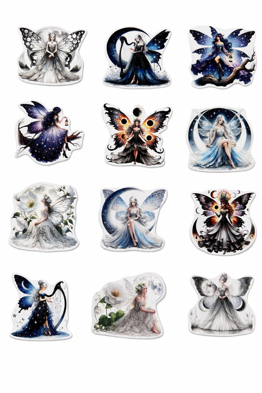 🌙 Mondfeen Sticker Set – 12 magische Designs mit glänzender Oberfläche