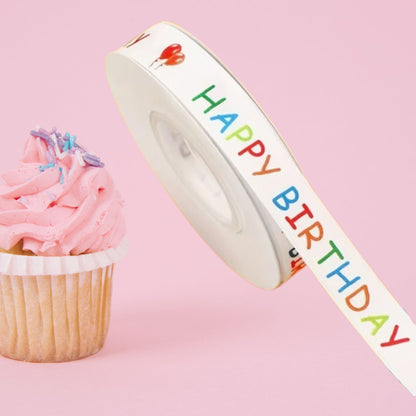 Happy Birthday Geschenkband 2,5 cm