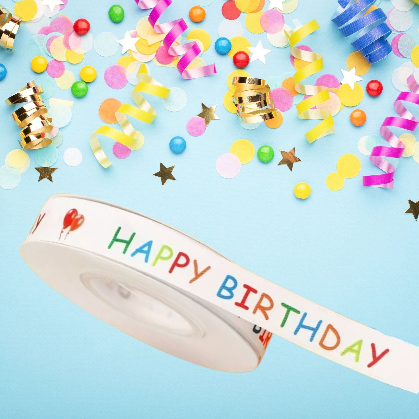 Happy Birthday Geschenkband 2,5 cm