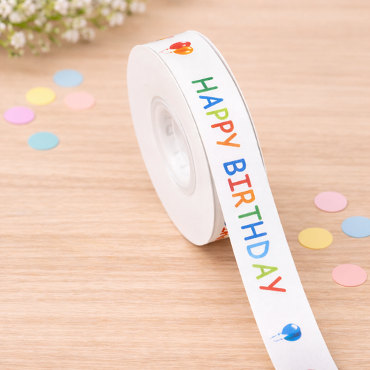 Happy Birthday Geschenkband 2,5 cm