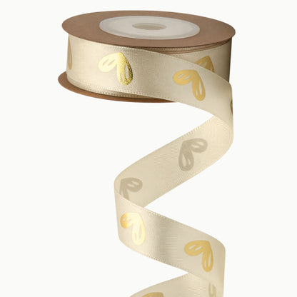 Satinband mit Goldherzen