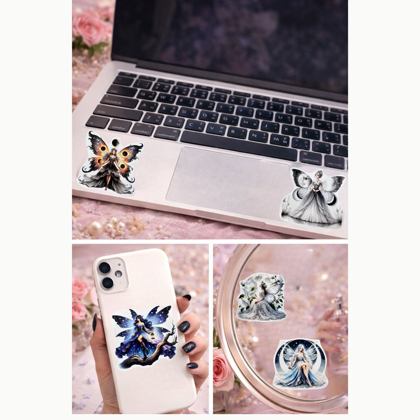 🌙 Mondfeen Sticker Set – 12 magische Designs mit glänzender Oberfläche