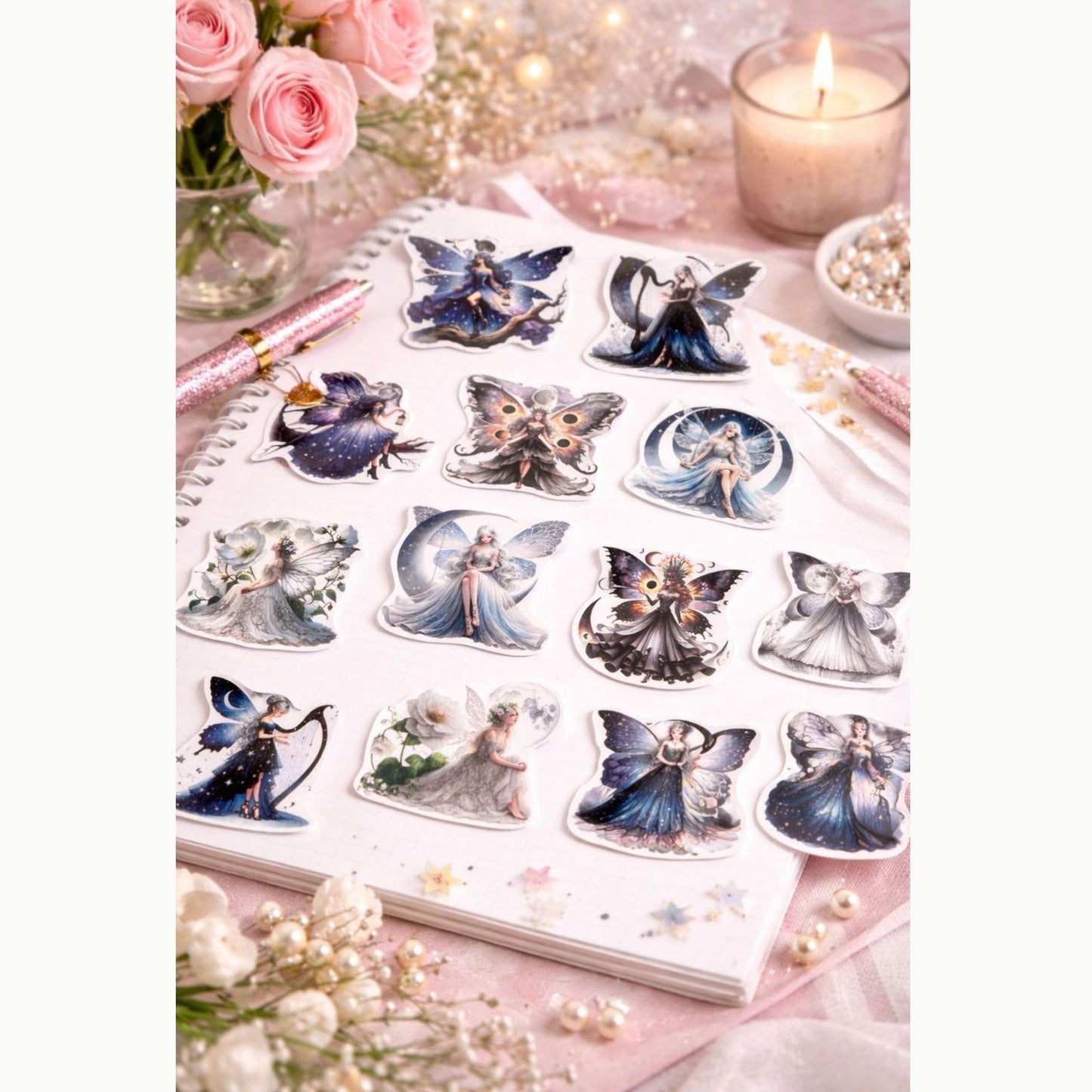 🌙 Mondfeen Sticker Set – 12 magische Designs mit glänzender Oberfläche