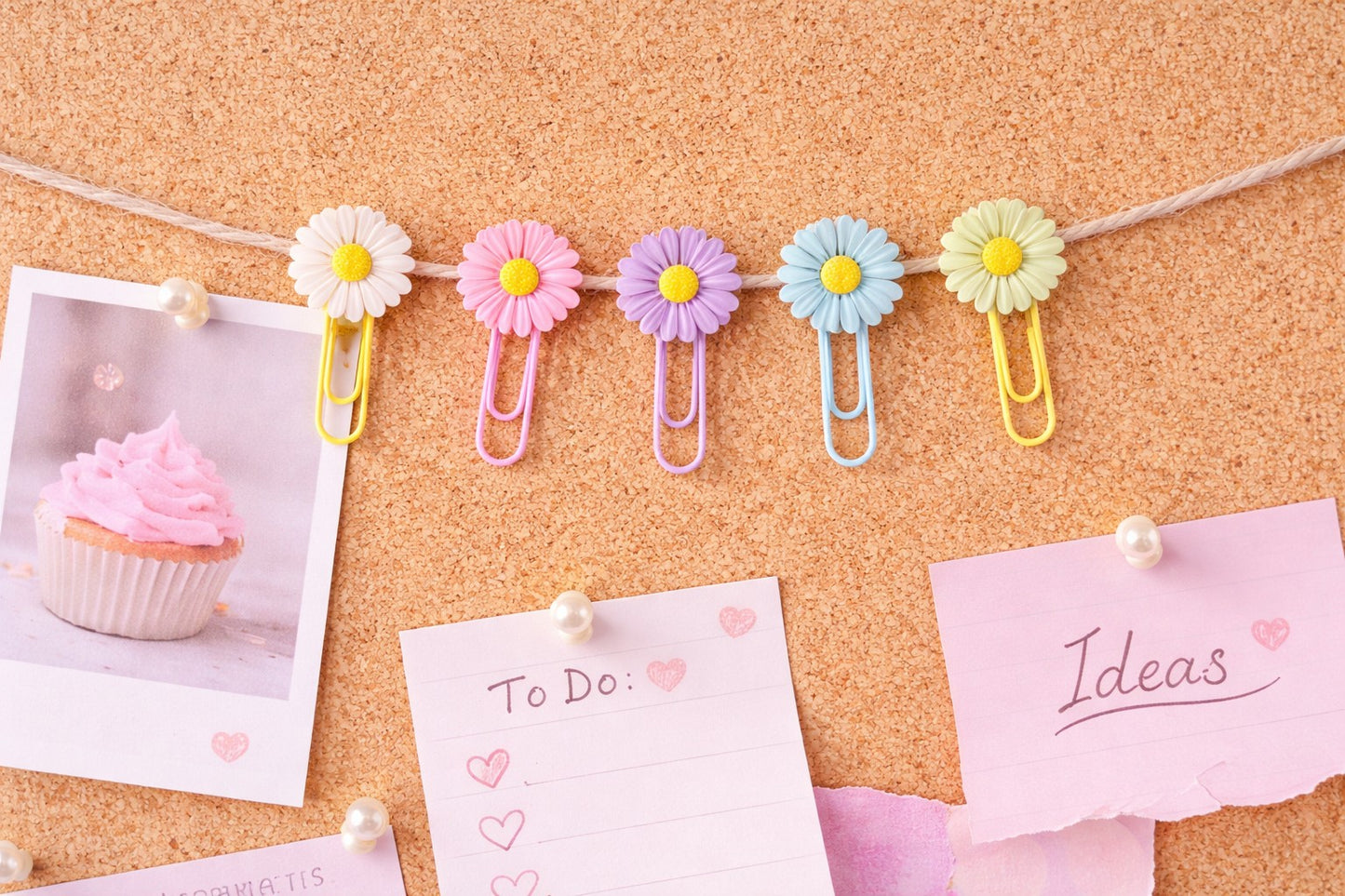 Blumen Büroklammern 5er Set – Frühling